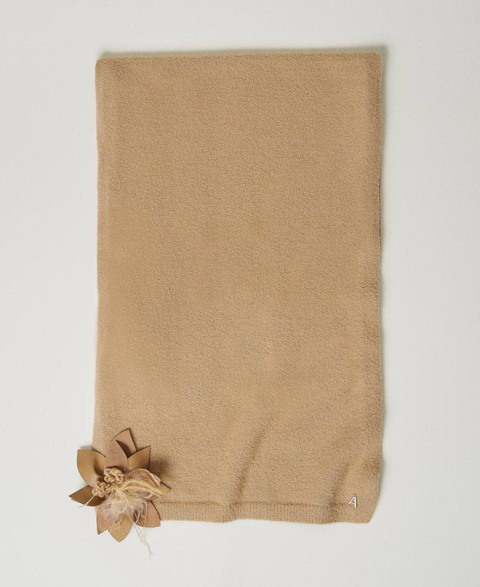 Twin Set Sciarpa in maglia con spilla a fiore