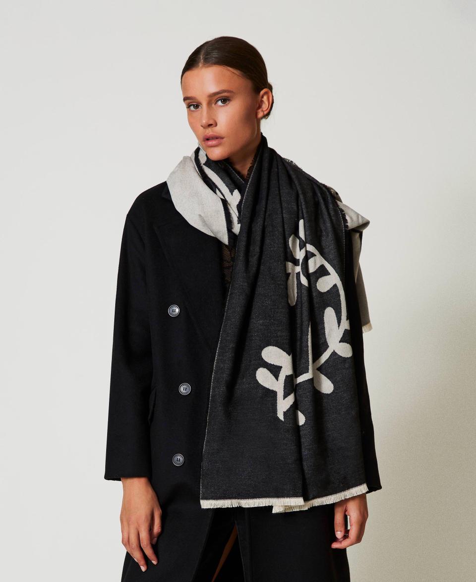 Twin Set Sciarpa Jacquard Con Logo