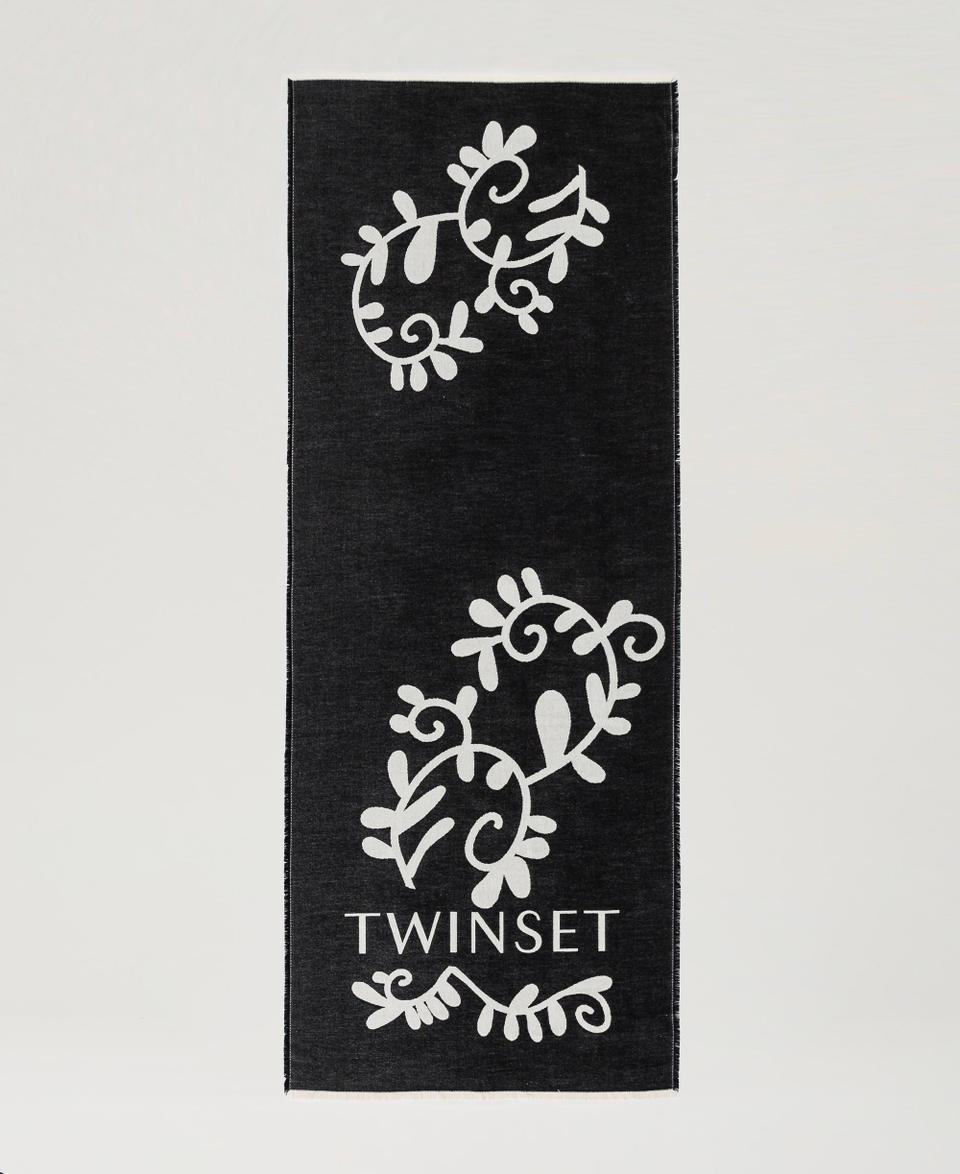Twin Set Sciarpa Jacquard Con Logo