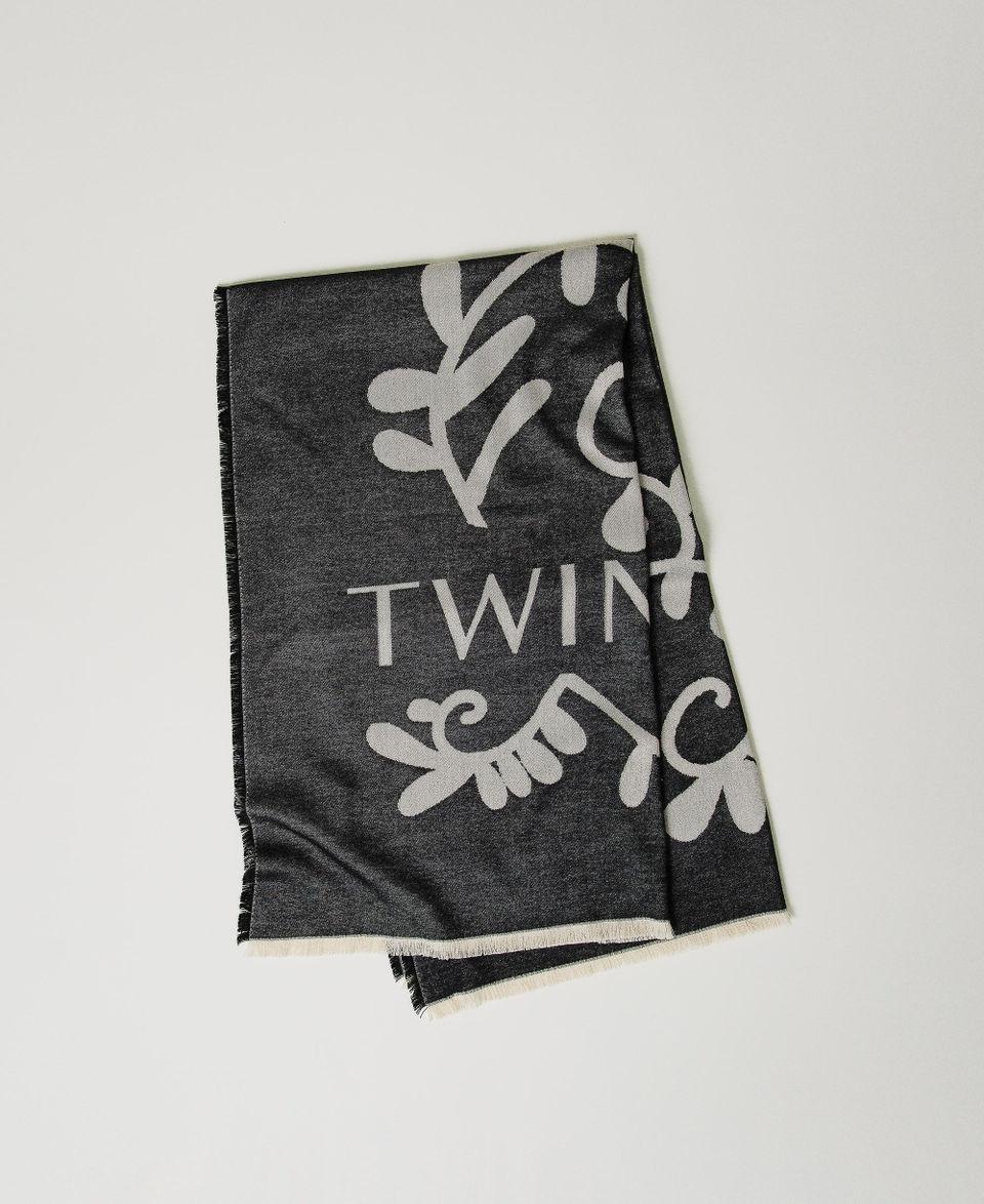 Twin Set Sciarpa Jacquard Con Logo