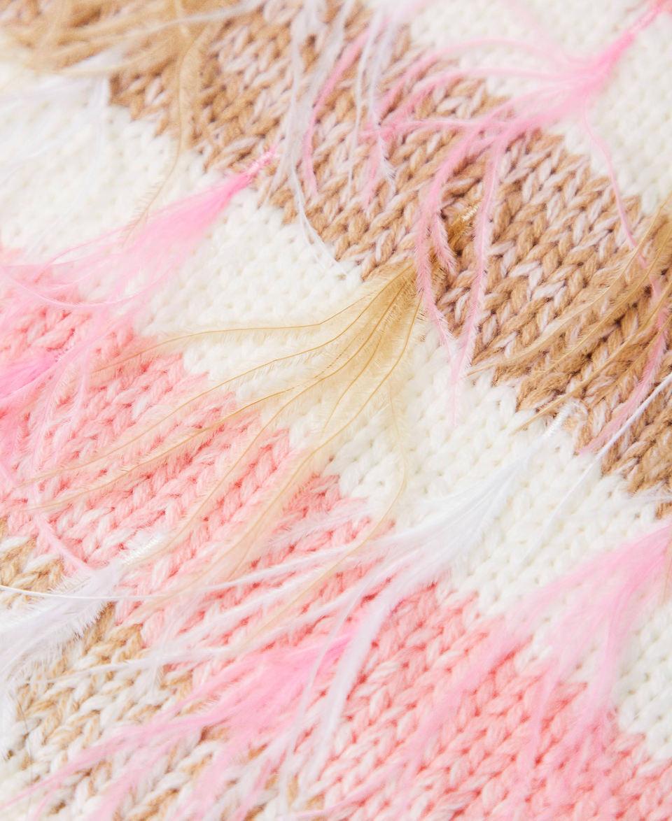 Twin Set Sciarpa Jacquard Con Piume