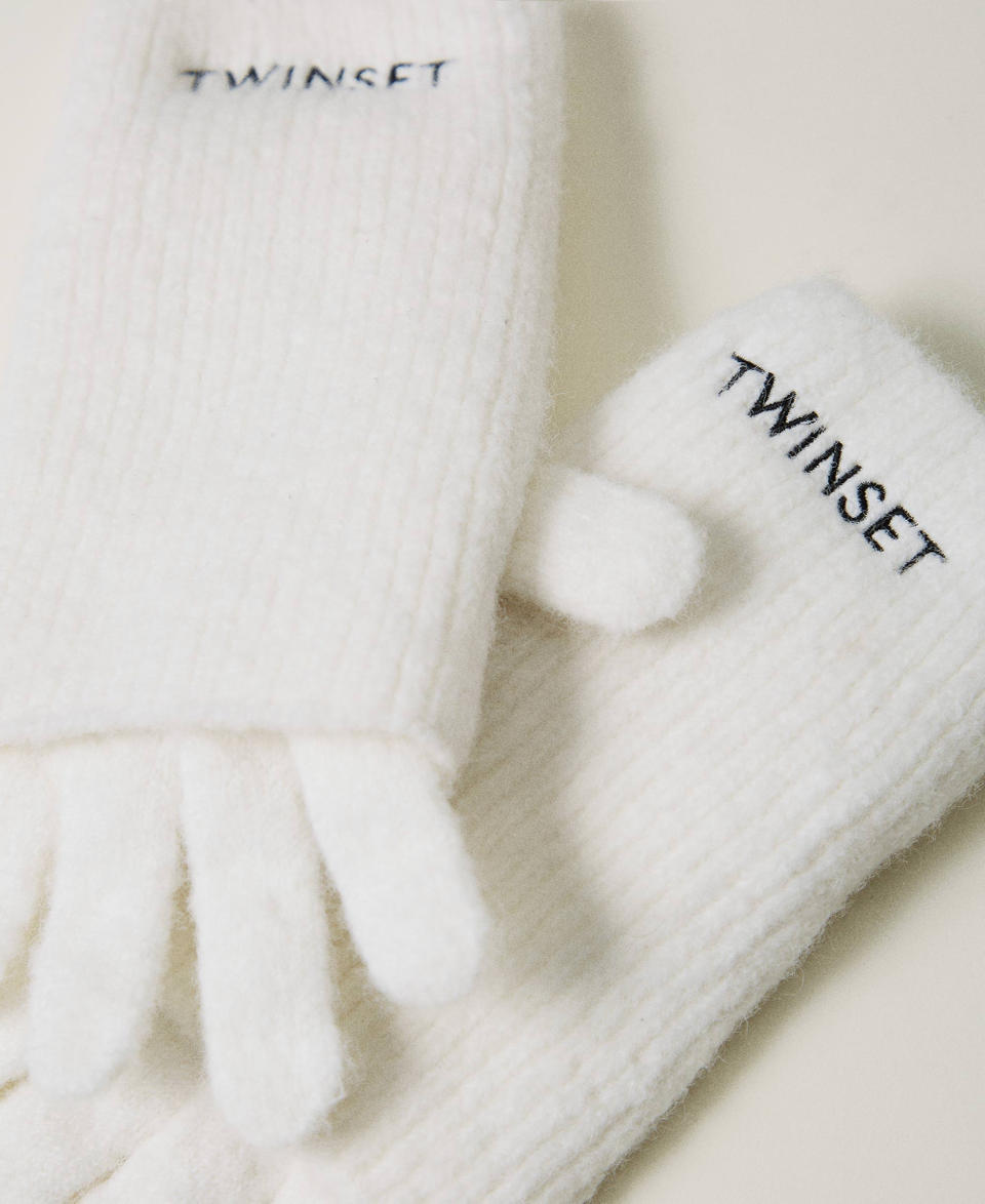 Twin Set Set Guanti In Maglia Con Ricamo Logo