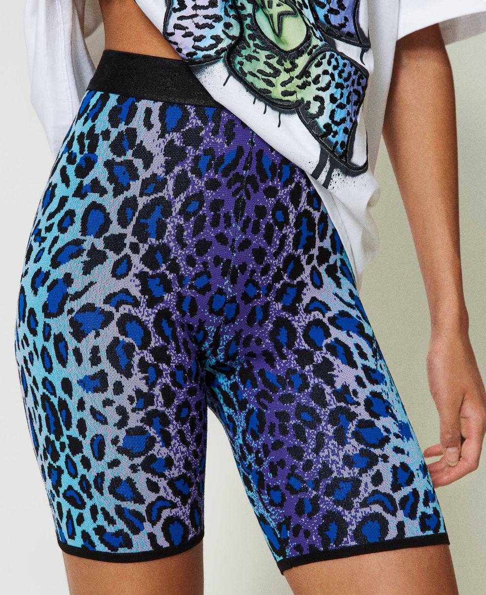 Twin Set Shorts biker MYFO in maglia jacquard