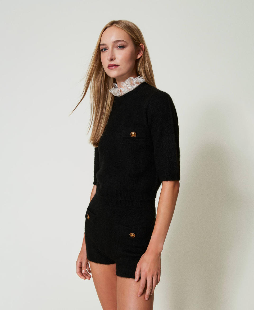 Twin Set Shorts 'Emily' In Maglia Misto Mohair