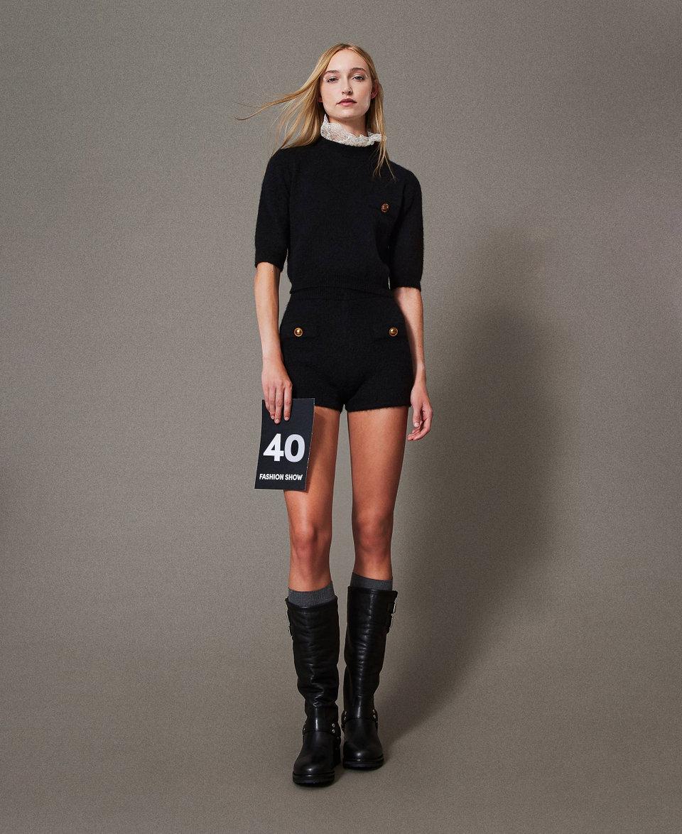 Twin Set Shorts 'Emily' in maglia misto mohair