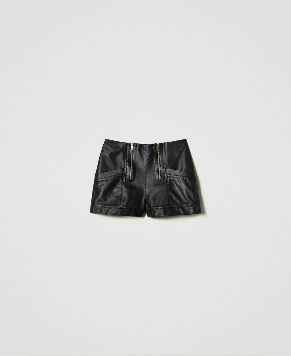 Twin Set Shorts 'Fairfax' In Pelle Con Zip