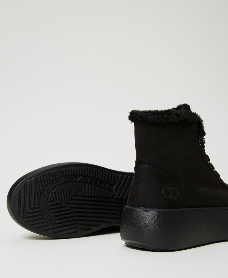 Twin Set Sneakers Alta Con Faux Fur