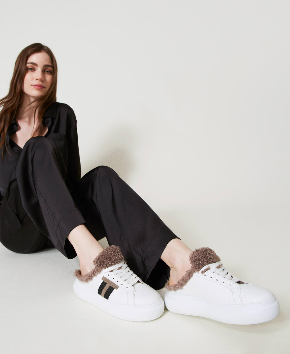 Twin Set Sneakers Slide Con Faux Fur