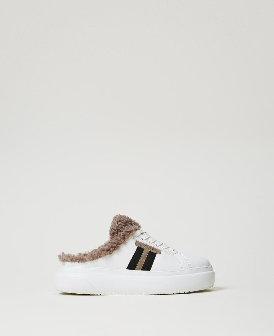 Twin Set Sneakers slide con faux fur
