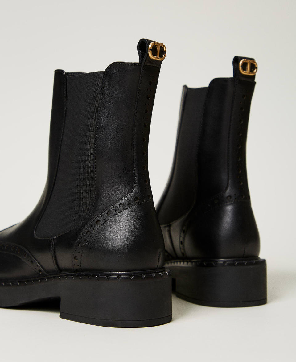 Twin Set Stivaletti Chelsea In Pelle