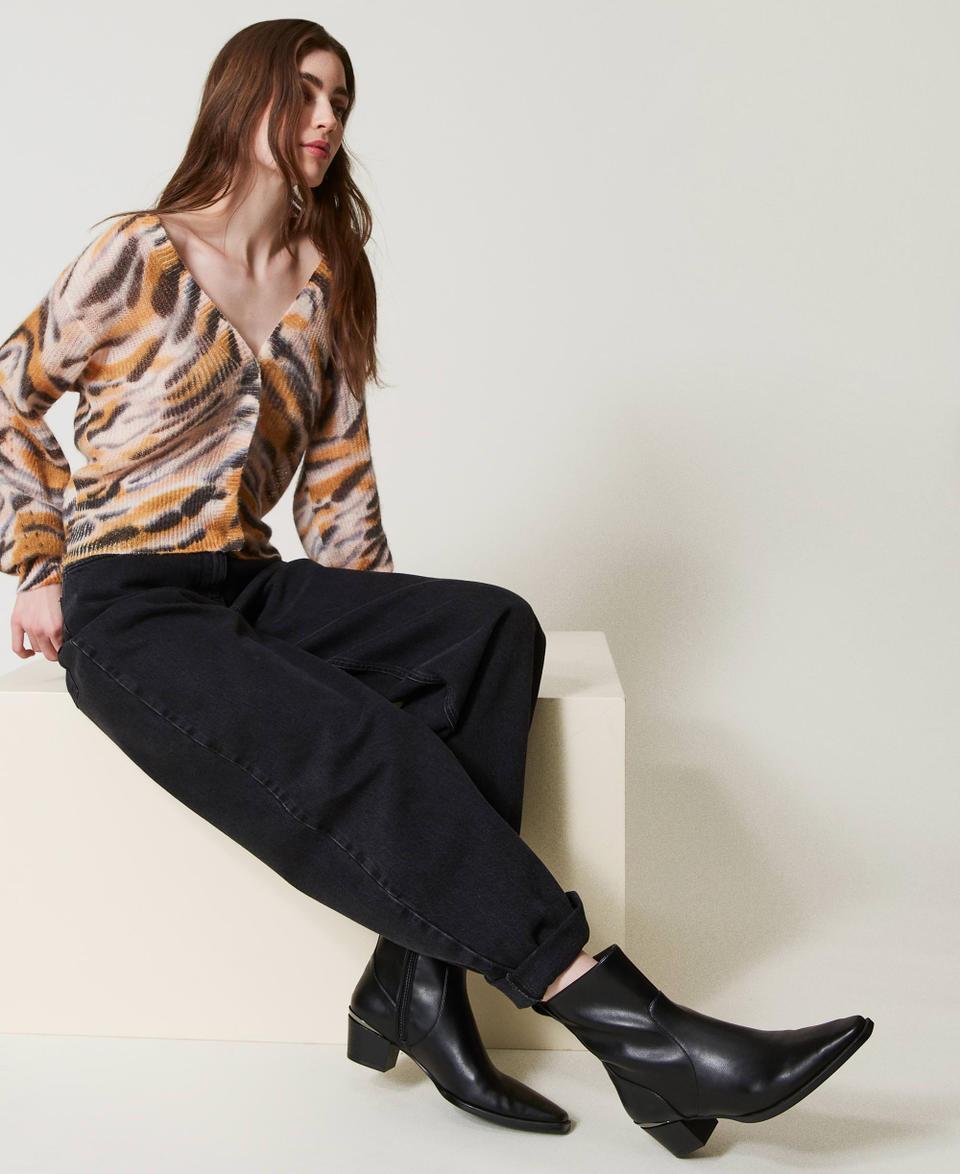 Twin Set Stivaletti Con Inserto Laminato