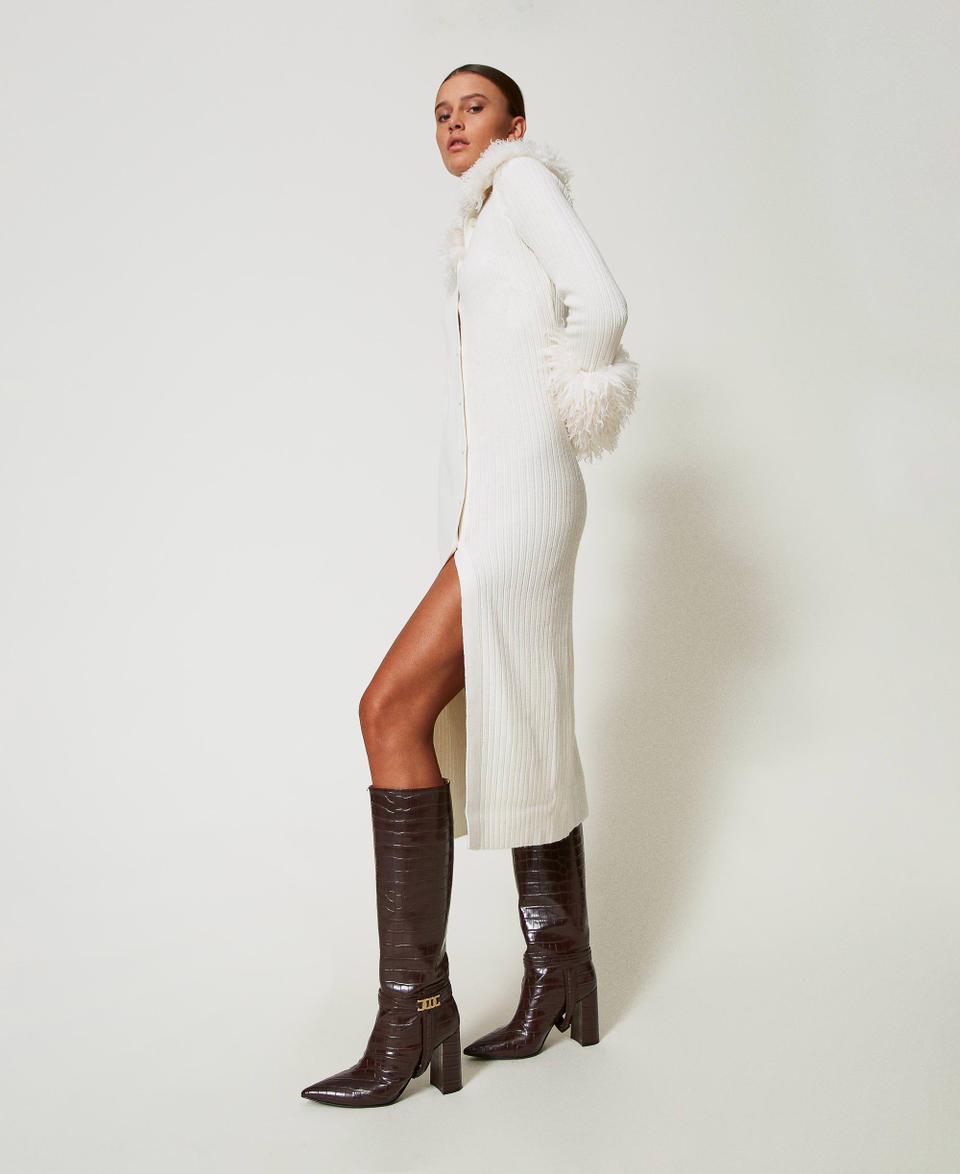 Twin Set Stivali Alti Con Stampa Cocco