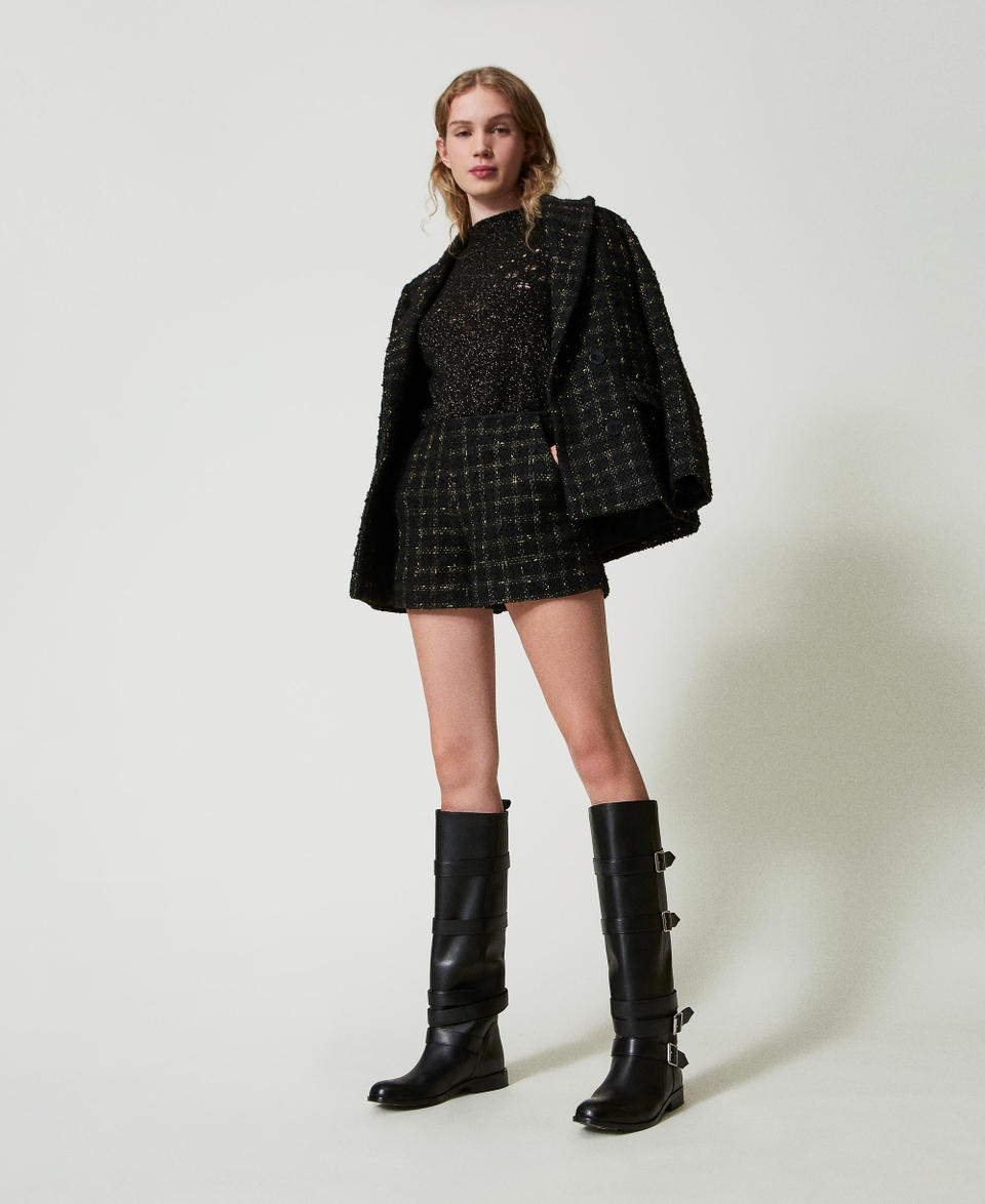 Twin Set Stivali In Pelle Con Cinturini