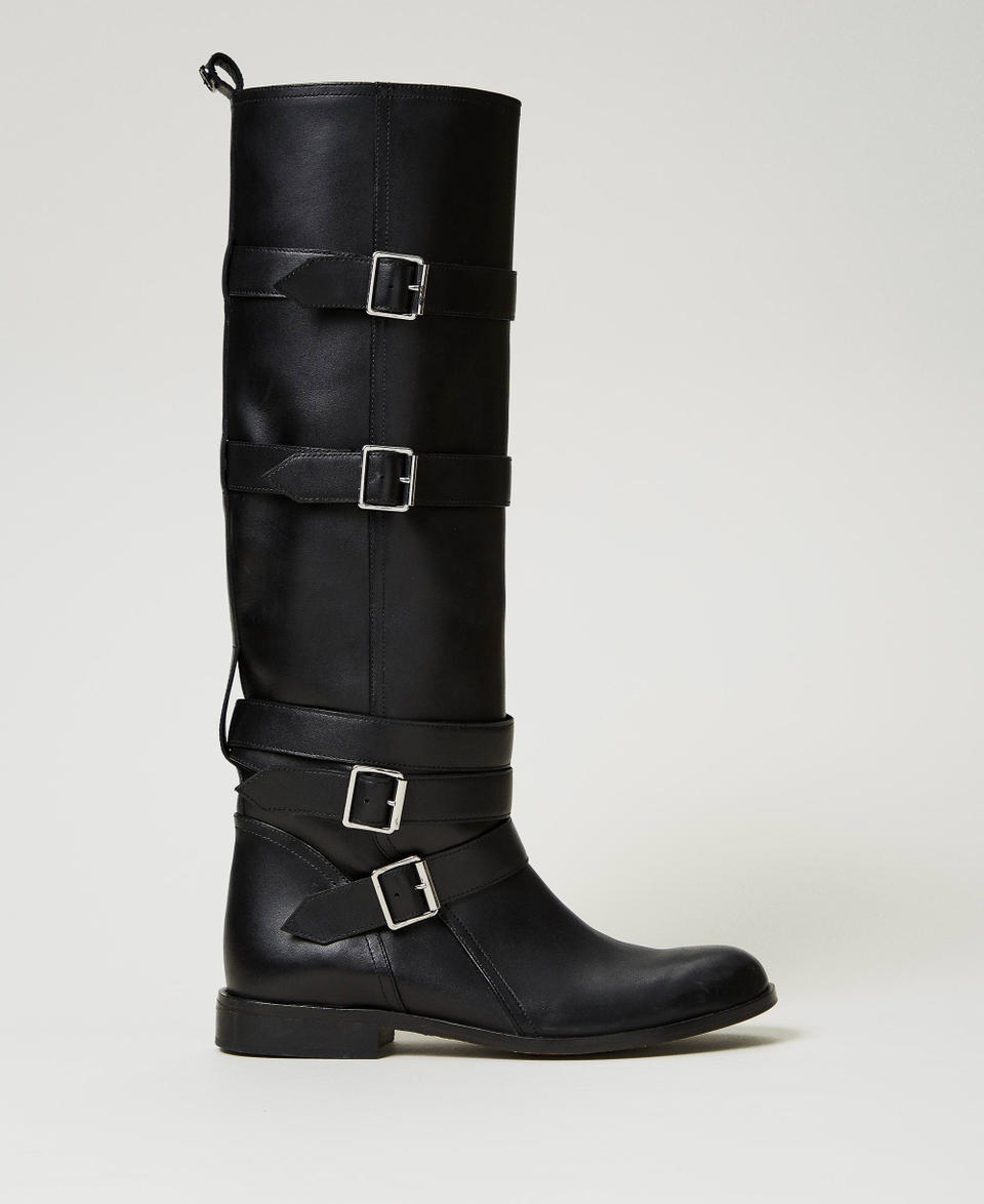 Twin Set Stivali in pelle con cinturini