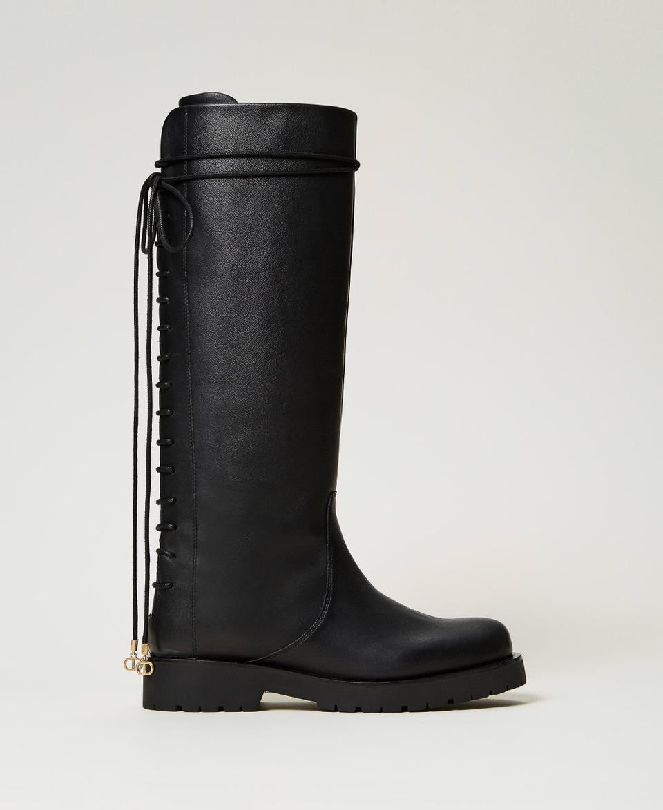 Twin Set Stivali in pelle stringati