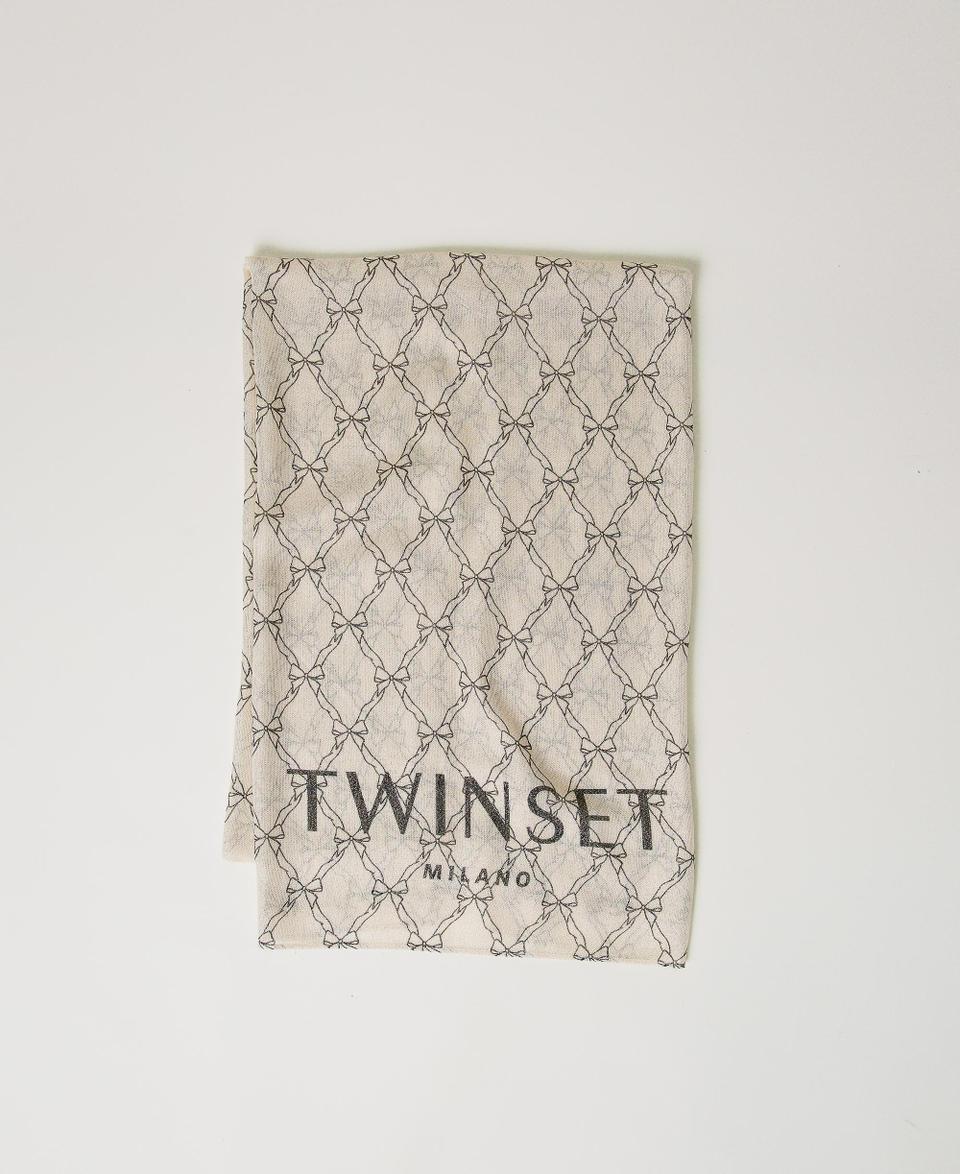 Twin Set Stola con stampa fiocchi e logo