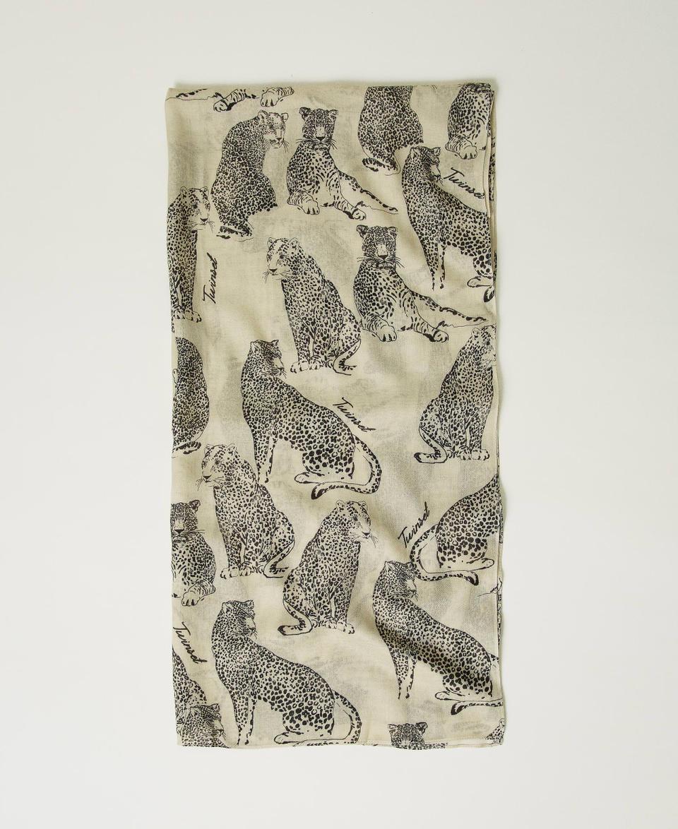 Twin Set Stola con stampa giaguari