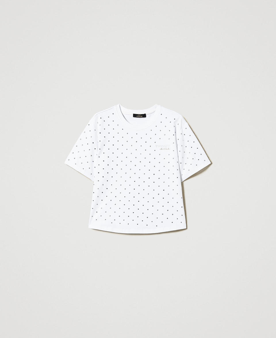 Twin Set T-shirt Boxy Con Strass