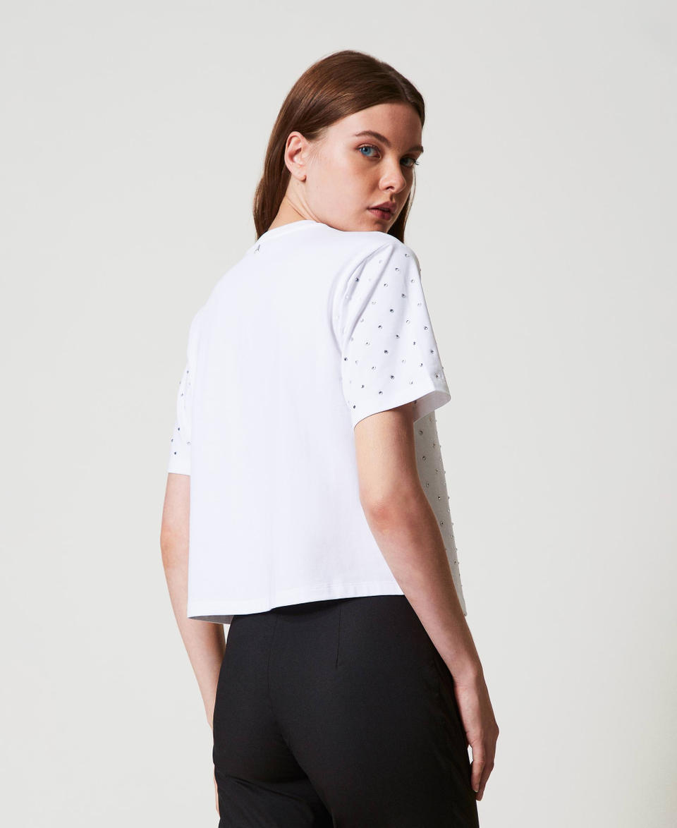 Twin Set T-shirt Boxy Con Strass