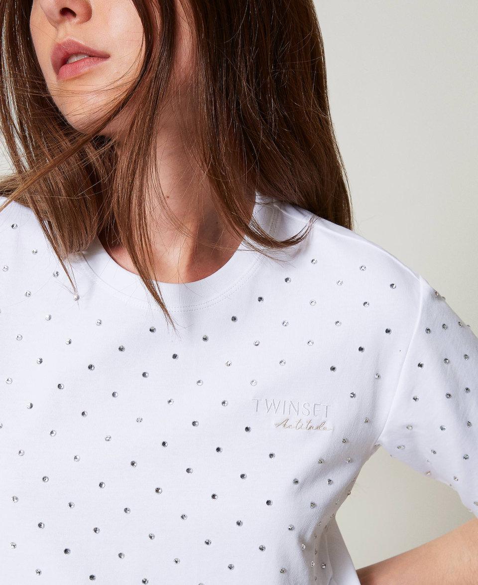 Twin Set T-shirt boxy con strass