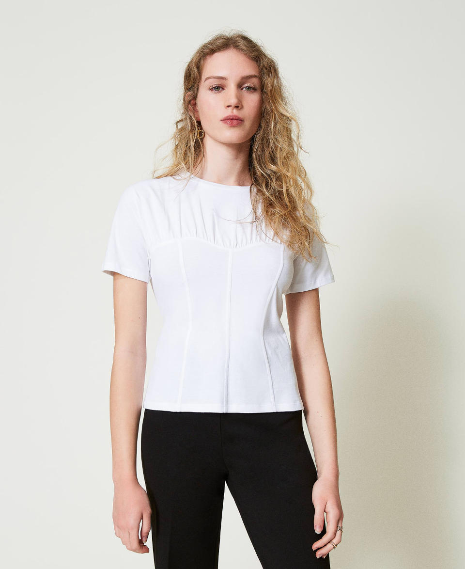 Twin Set T-shirt con costruzione bustier