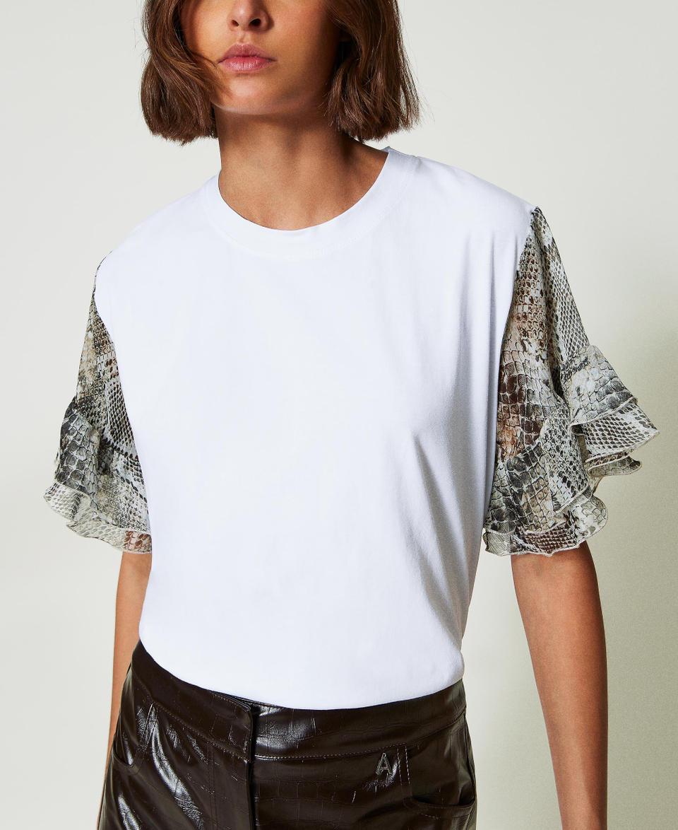 Twin Set T-shirt con maniche a stampa snake