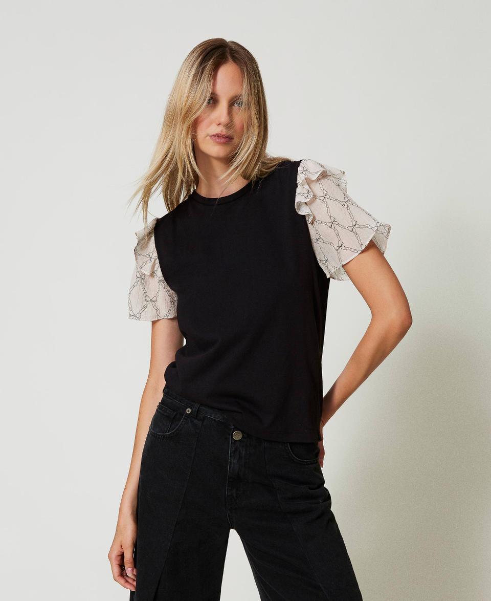 Twin Set T-shirt con maniche in creponne