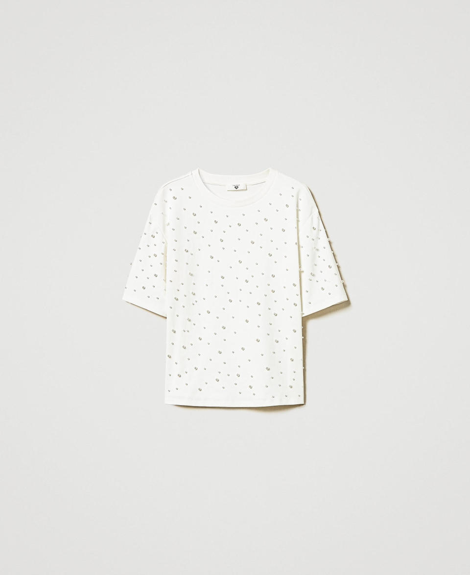 Twin Set T-shirt Con Perle