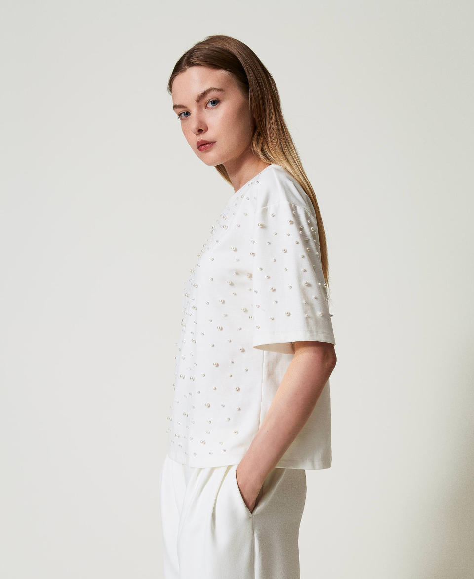 Twin Set T-shirt Con Perle
