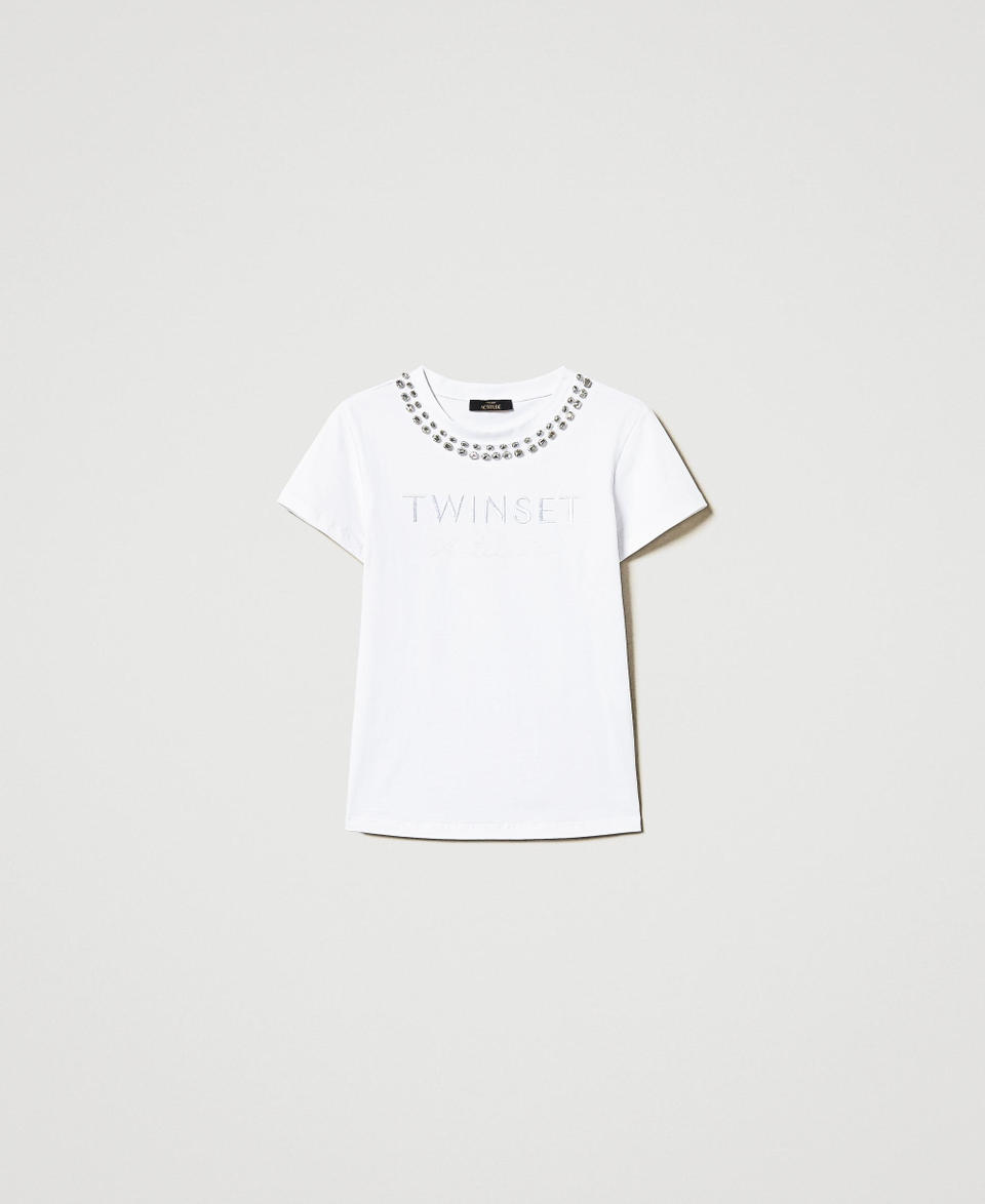 Twin Set T-shirt Con Ricamo A Mano E Logo
