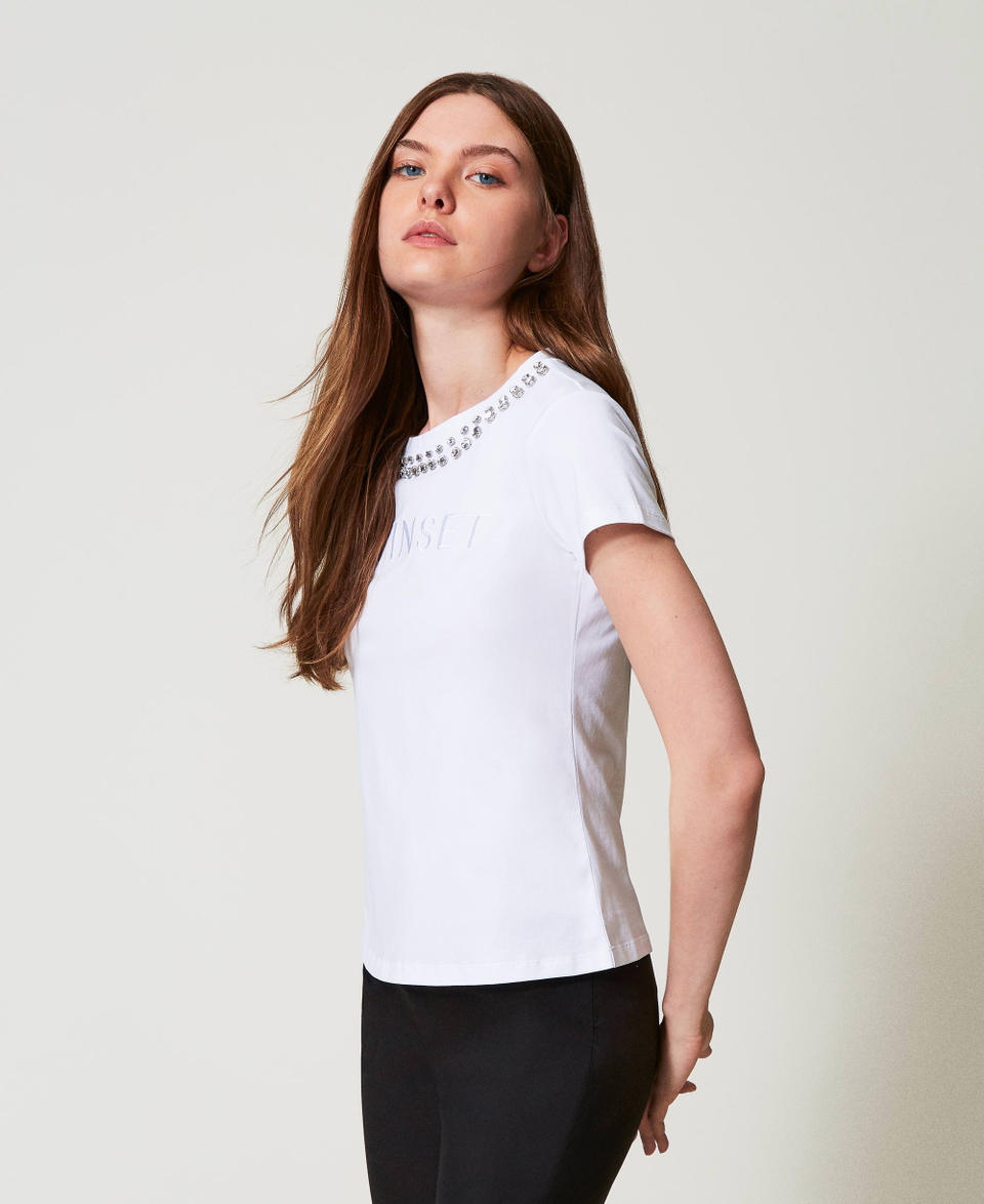 Twin Set T-shirt Con Ricamo A Mano E Logo