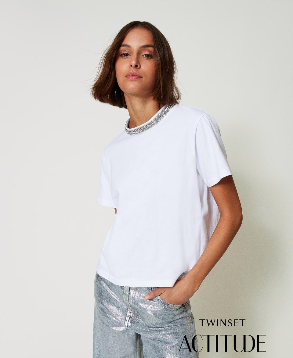 Twin Set T-shirt con ricamo a mano