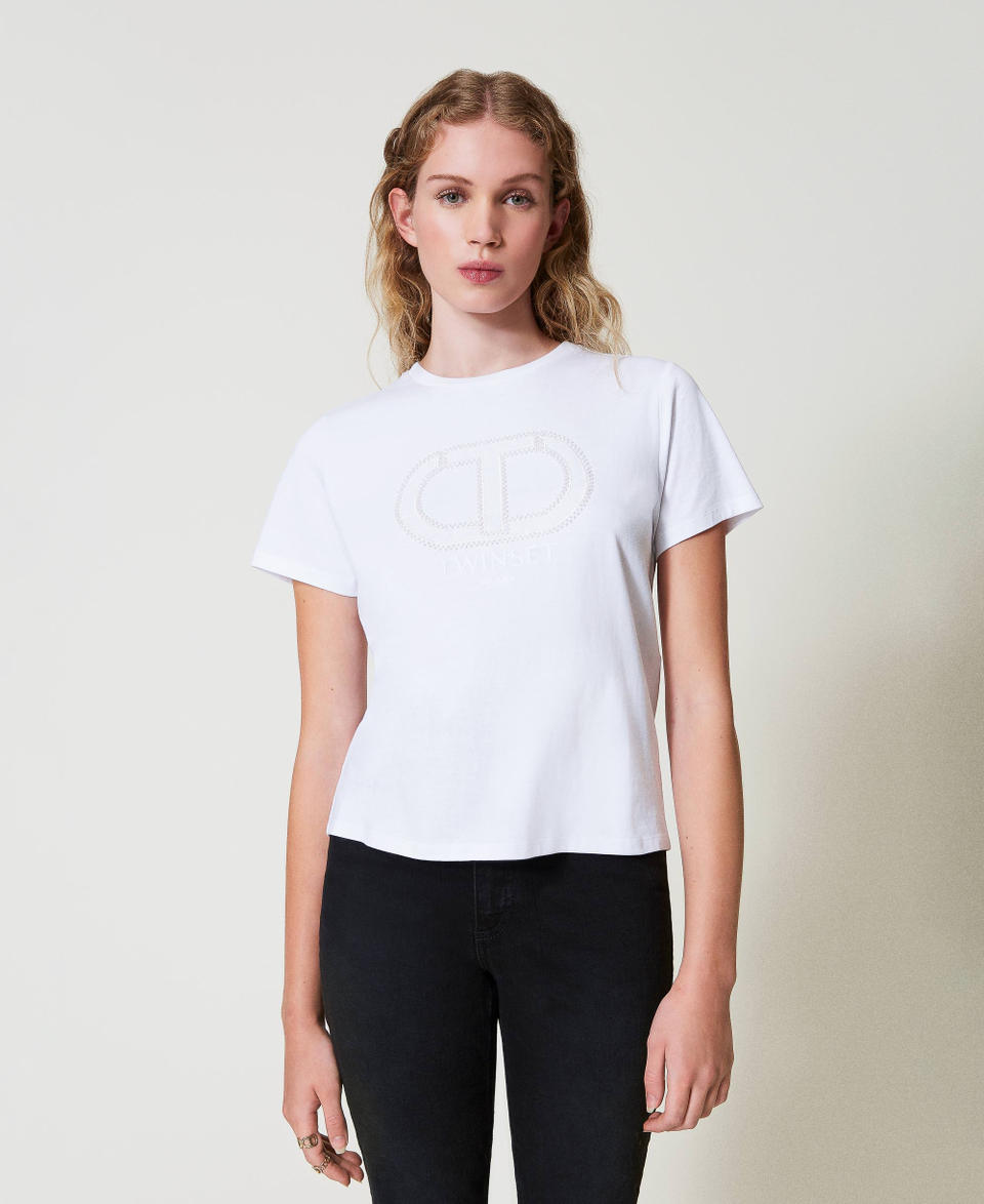 Twin Set T-shirt Con Ricamo Logo Oval T