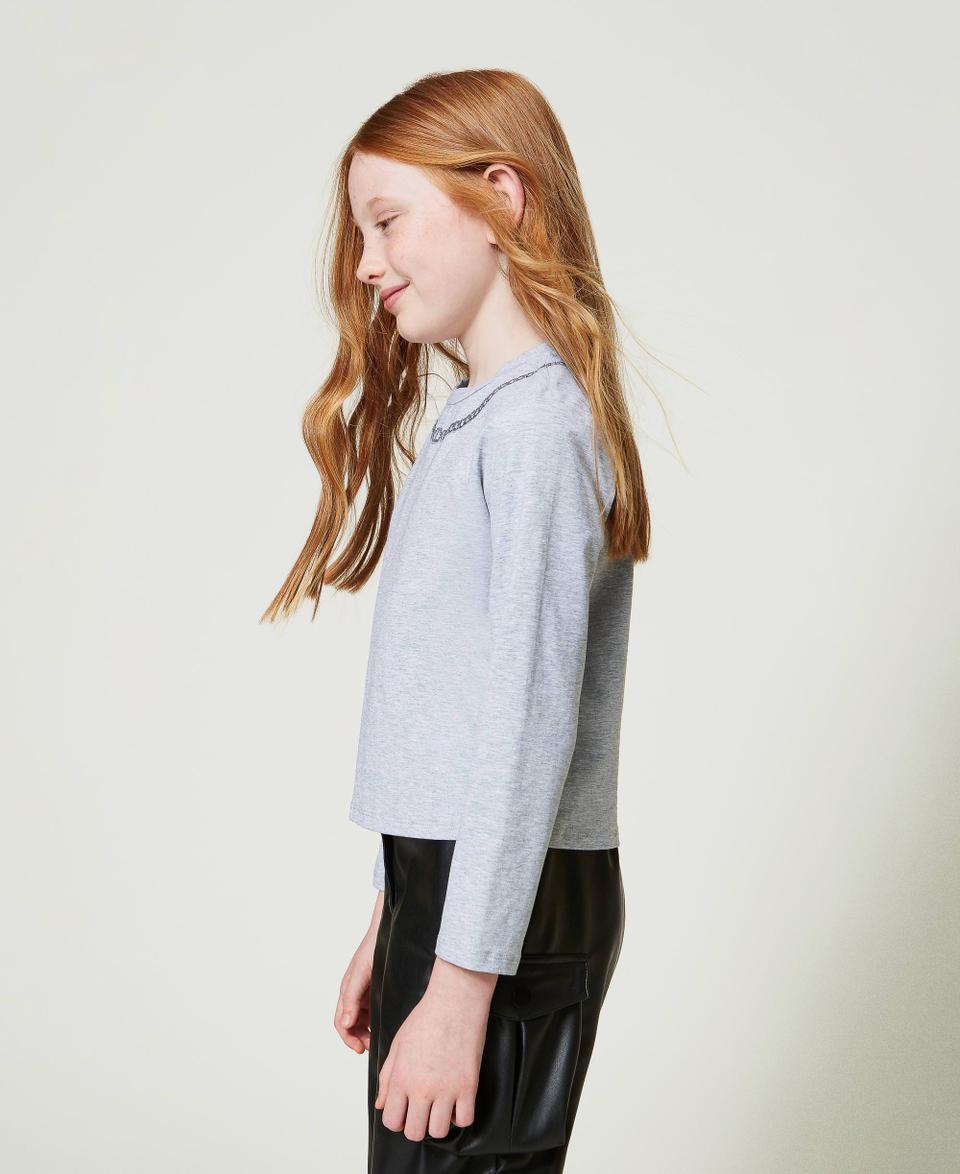 Twin Set T-shirt Con Stampa Collana E Strass