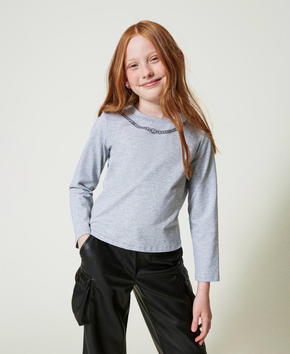 Twin Set T-shirt con stampa collana e strass