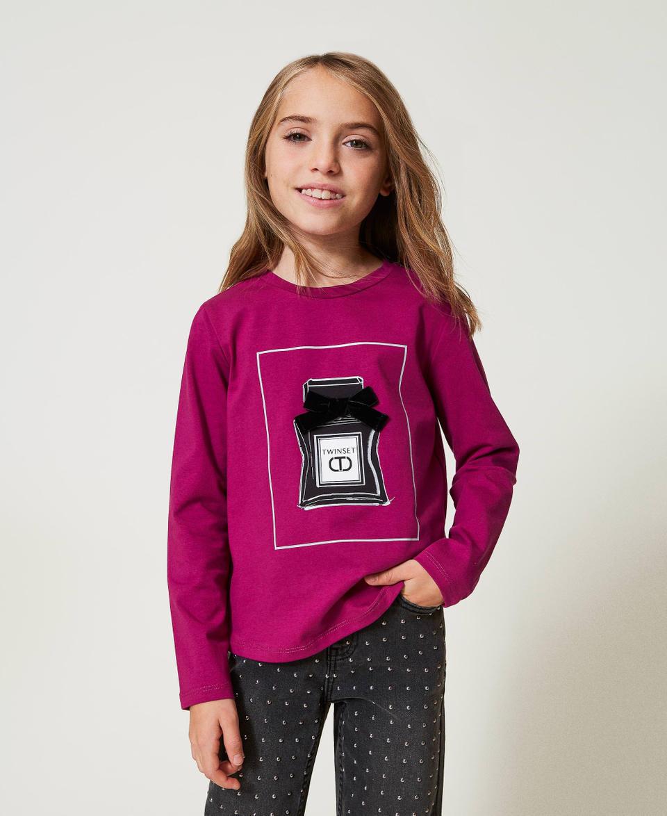 Twin Set T-shirt con stampa e glitter