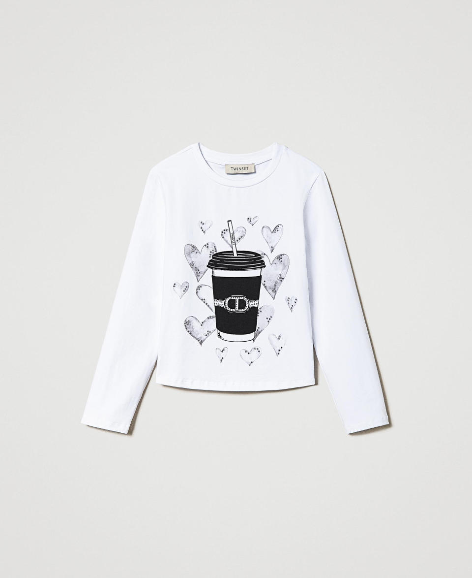 Twin Set T-shirt Con Stampa E Strass