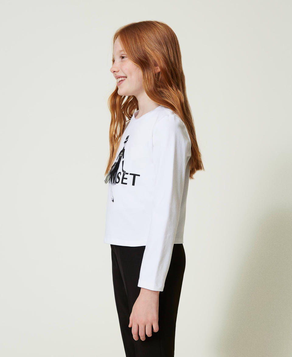 Twin Set T-shirt Con Stampa Logo E Glitter