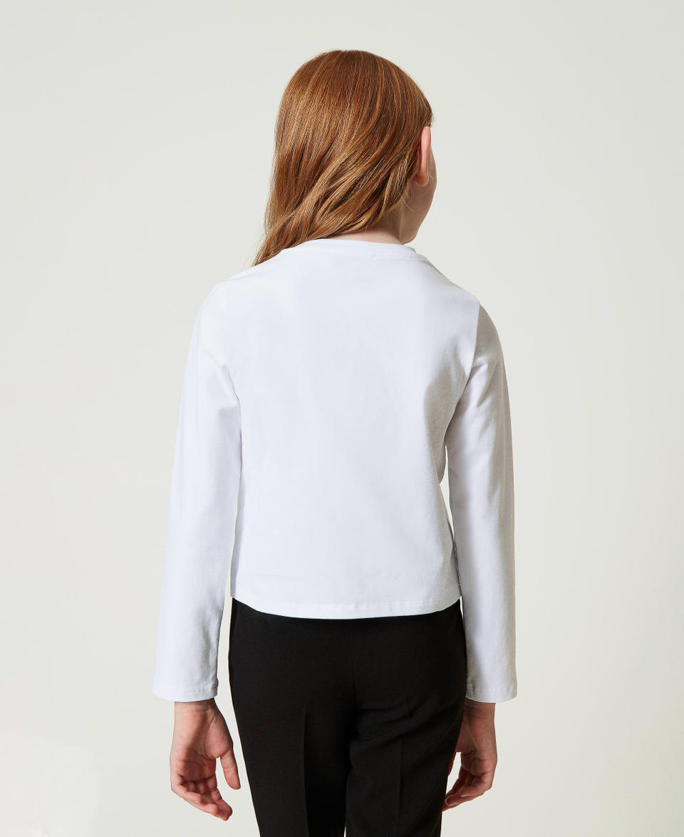 Twin Set T-shirt Con Stampa Logo E Glitter