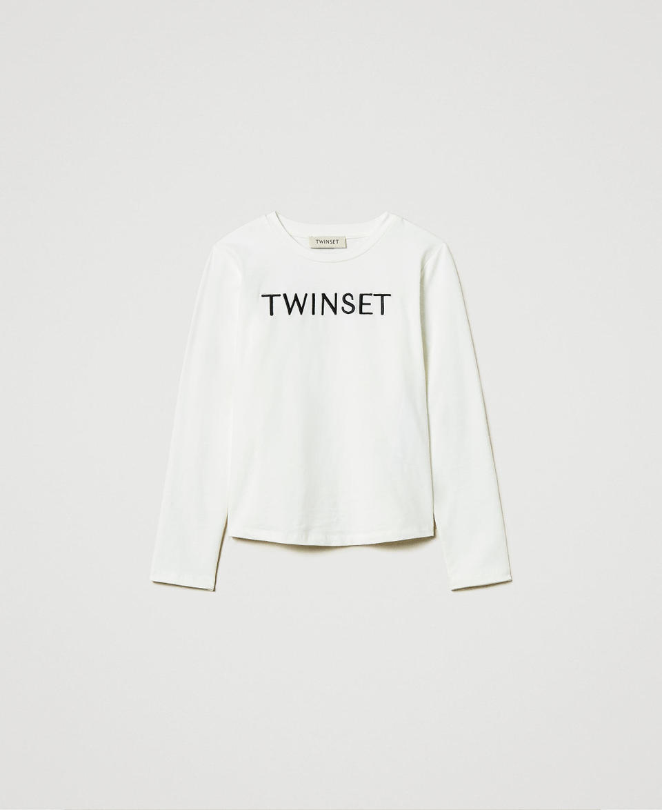 Twin Set T-shirt Cropped Con Logo Ricamato