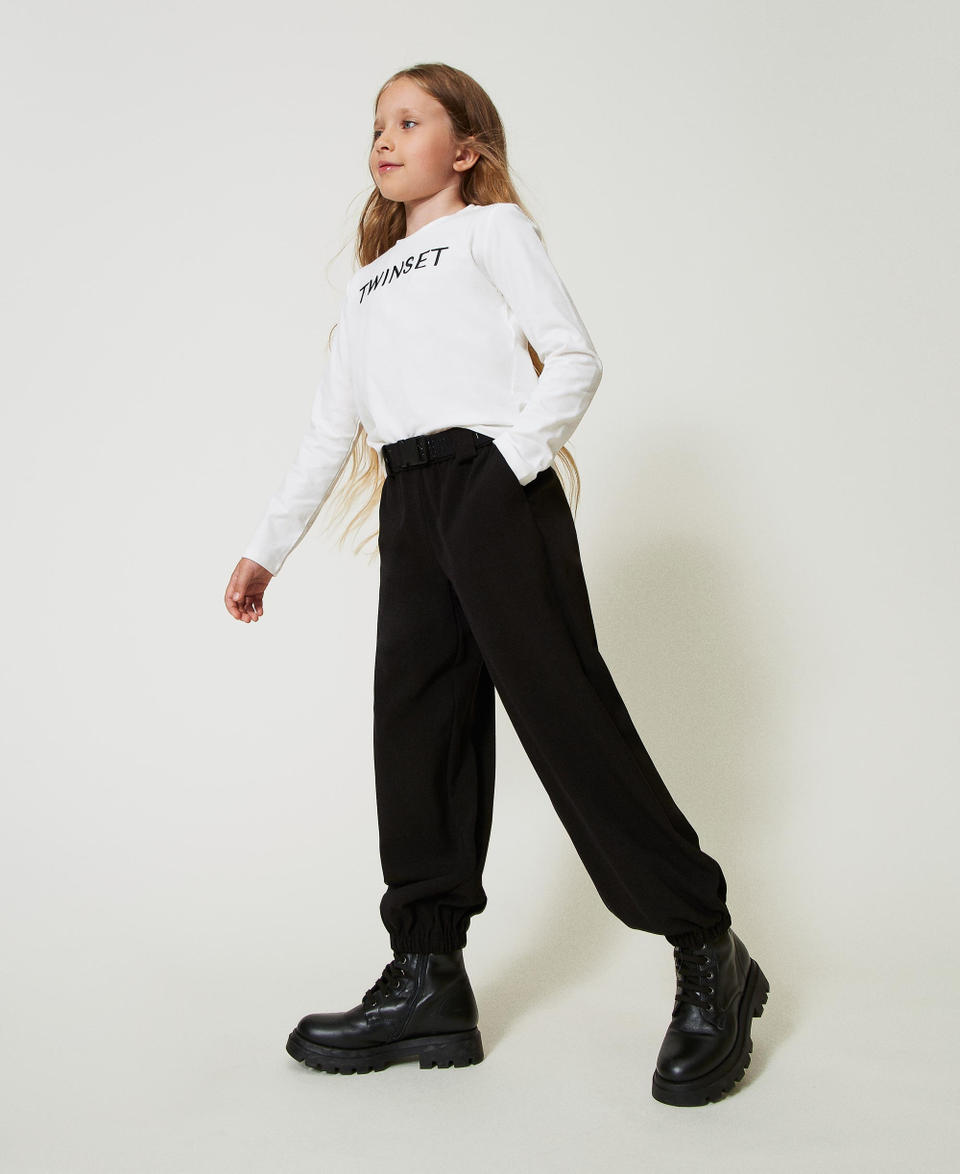 Twin Set T-shirt Cropped Con Logo Ricamato