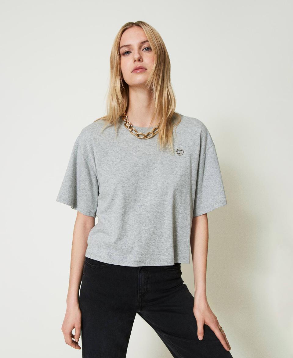 Twin Set T-shirt mélange con Oval T