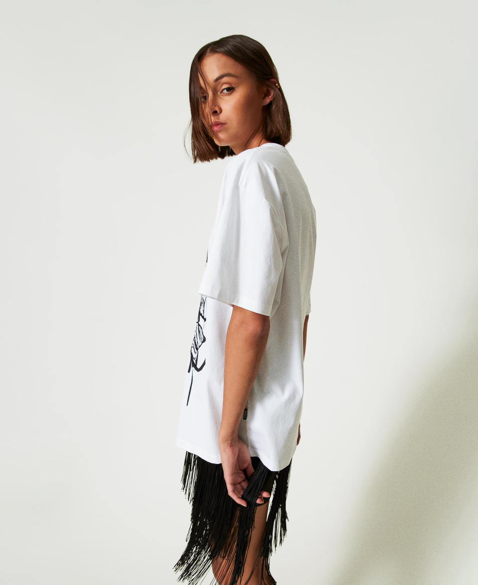 Twin Set T-shirt Over MYFO Con Stampa E Ricamo