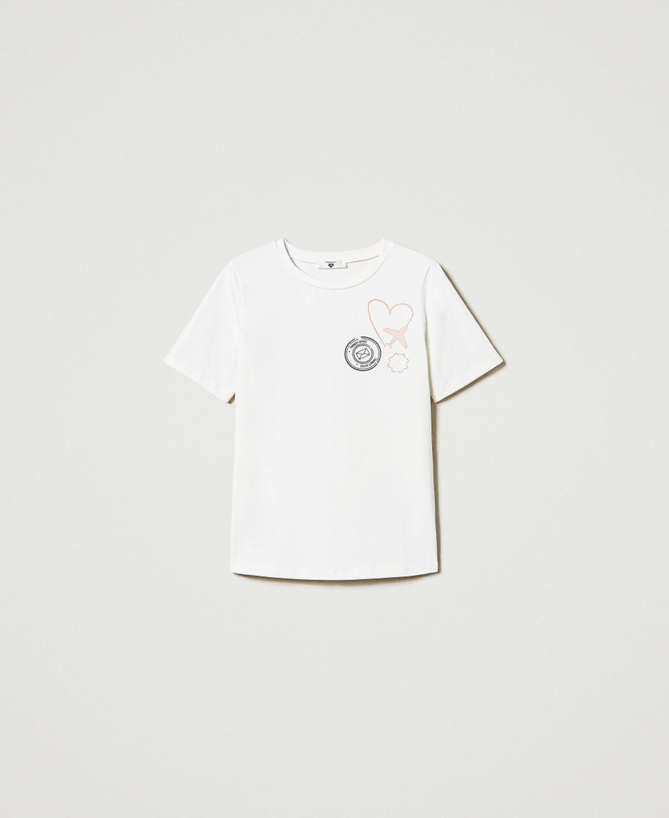 Twin Set T-shirt Regular Con Stampa Glitter