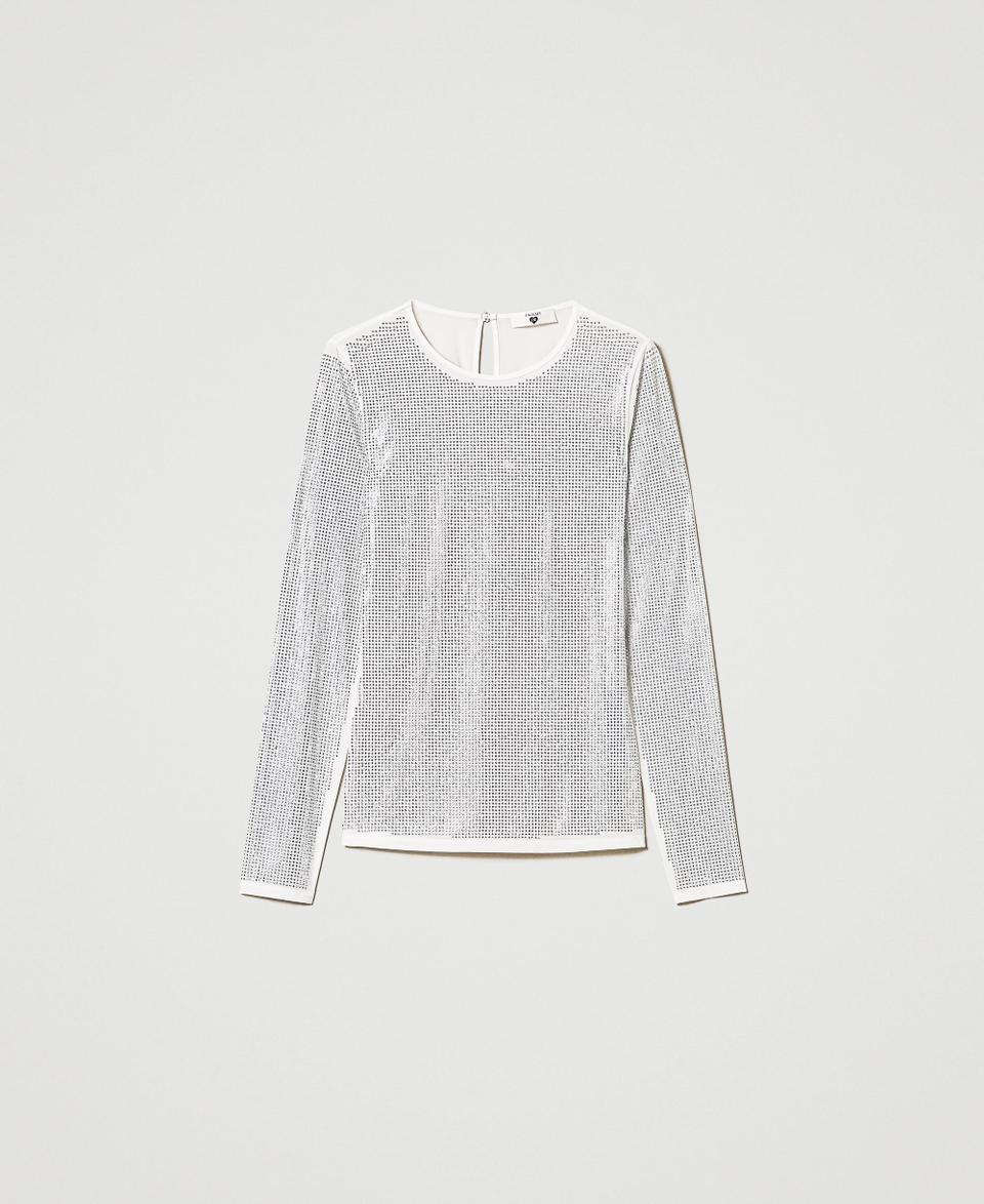 Twin Set T-shirt Stretch Con Strass All Over