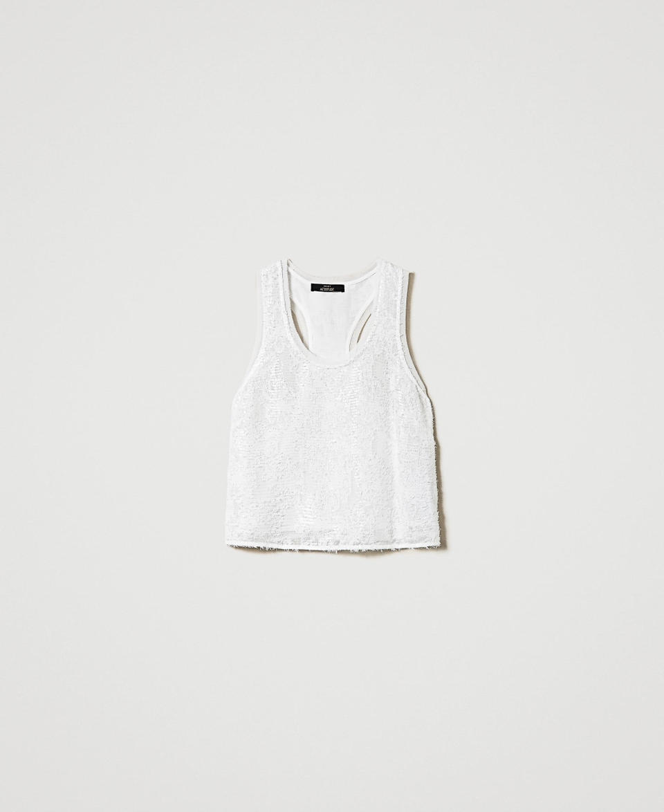 Twin Set Top A Canotta In Full Paillettes