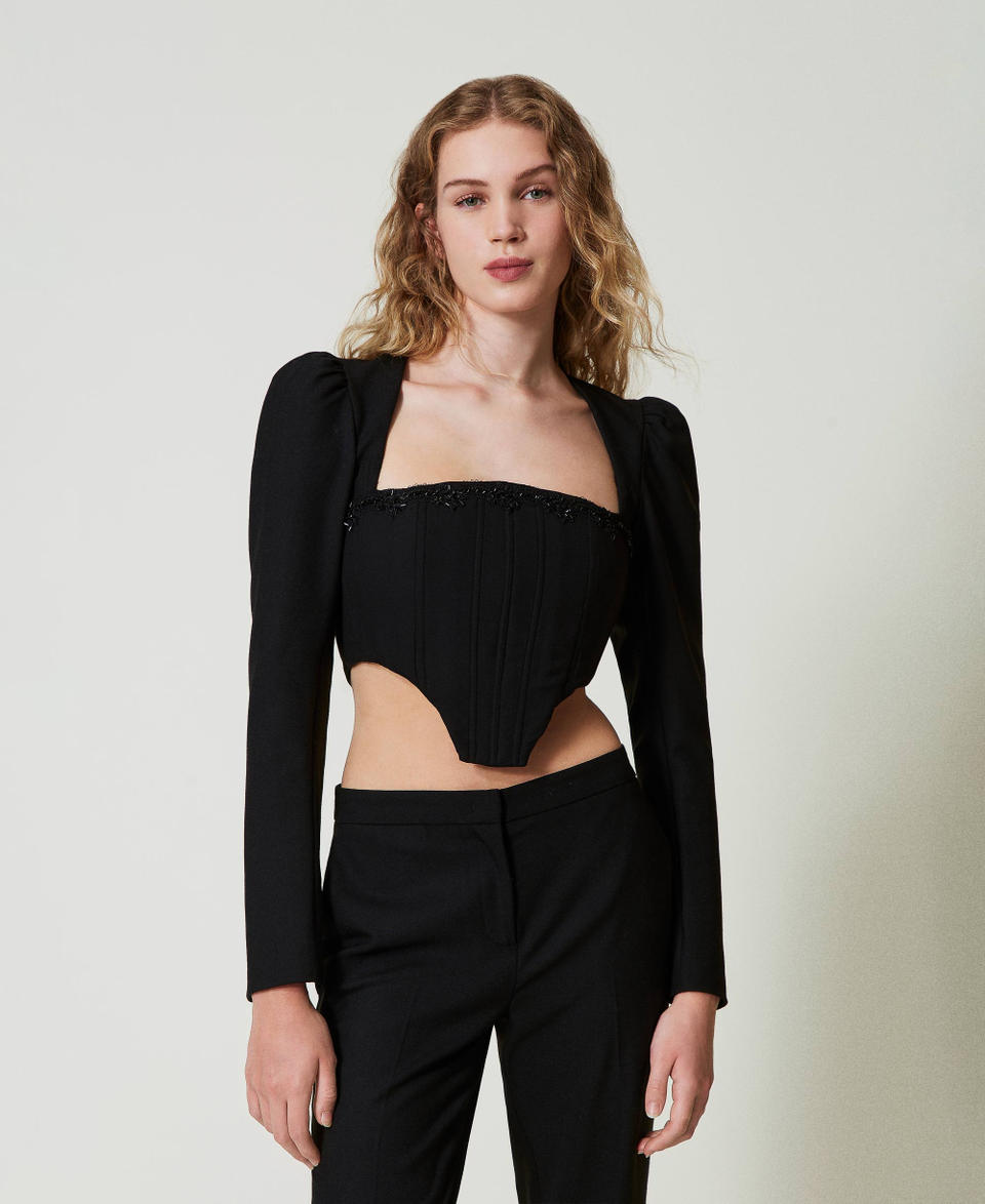 Twin Set Top Bustier Con Ricamo