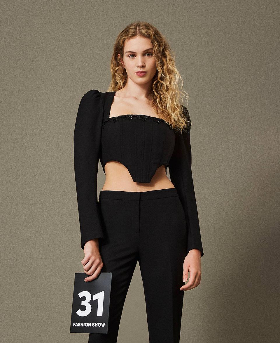 Twin Set Top bustier con ricamo