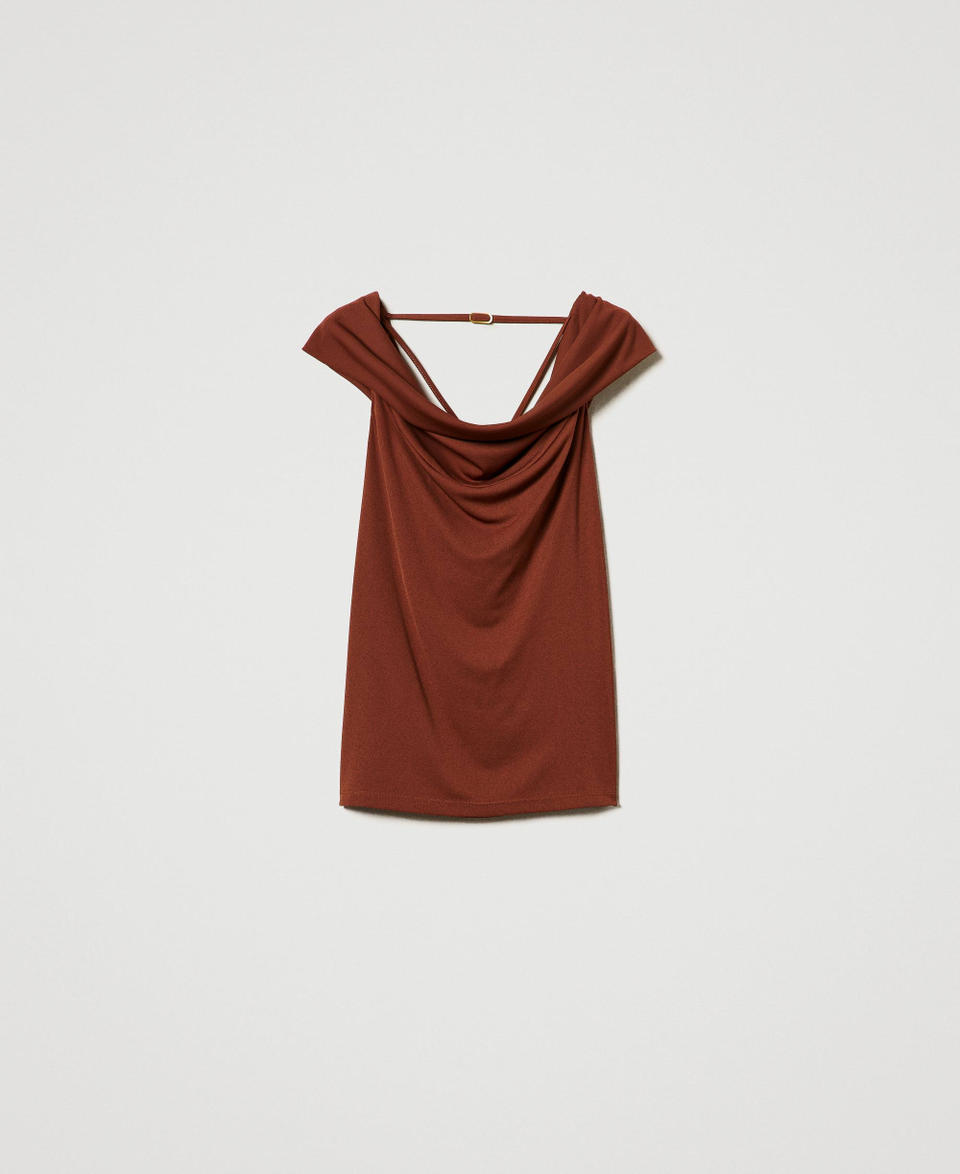 Twin Set Top Con Collo Drappeggiato