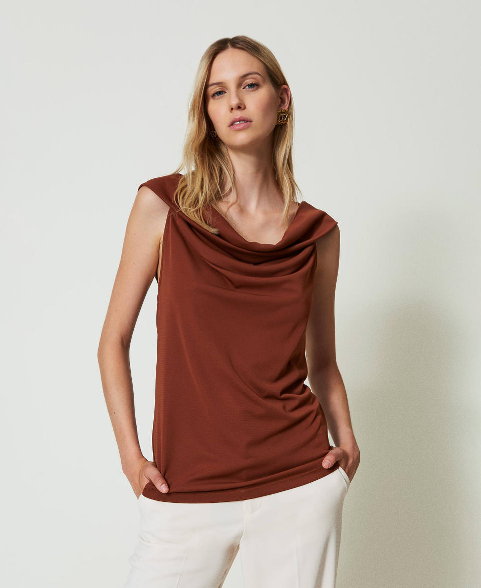 Twin Set Top con collo drappeggiato